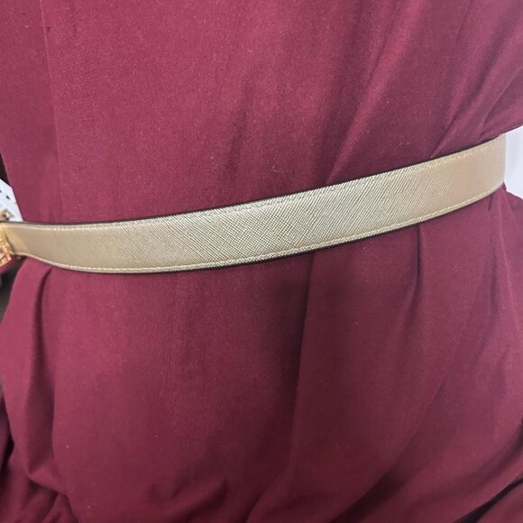 Michael Kors Reversible Faux Leather Belt in Cognac and Gold Size XL - Picture 7 of 12